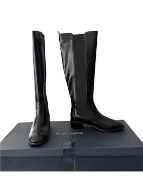 Splendid Andi Black Knee High Chelsea Boots Low Block Heel NWT Size 7
